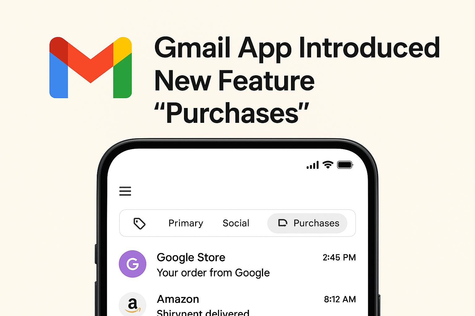 GMail App introduced new feature purchases